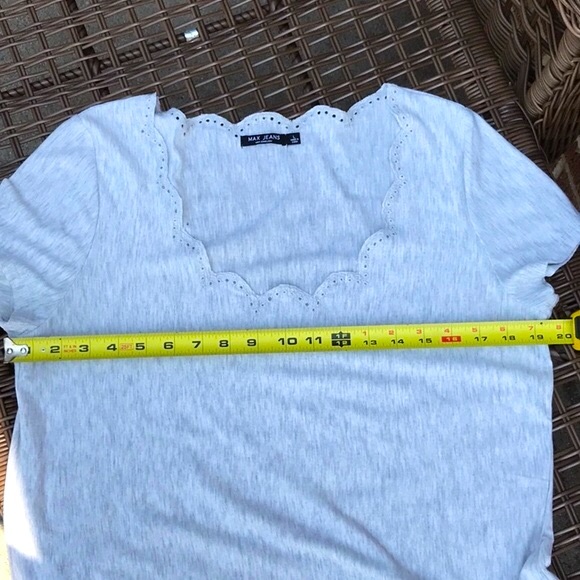 Max Jeans Short Sleeve Tunic T-shirt in Heathered Grey Size Large - Picture 10 of 12